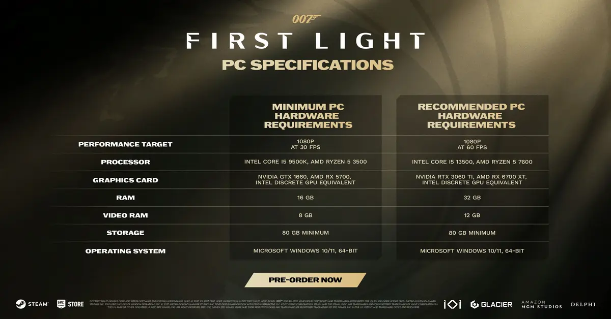Requisitos de 007 First Light