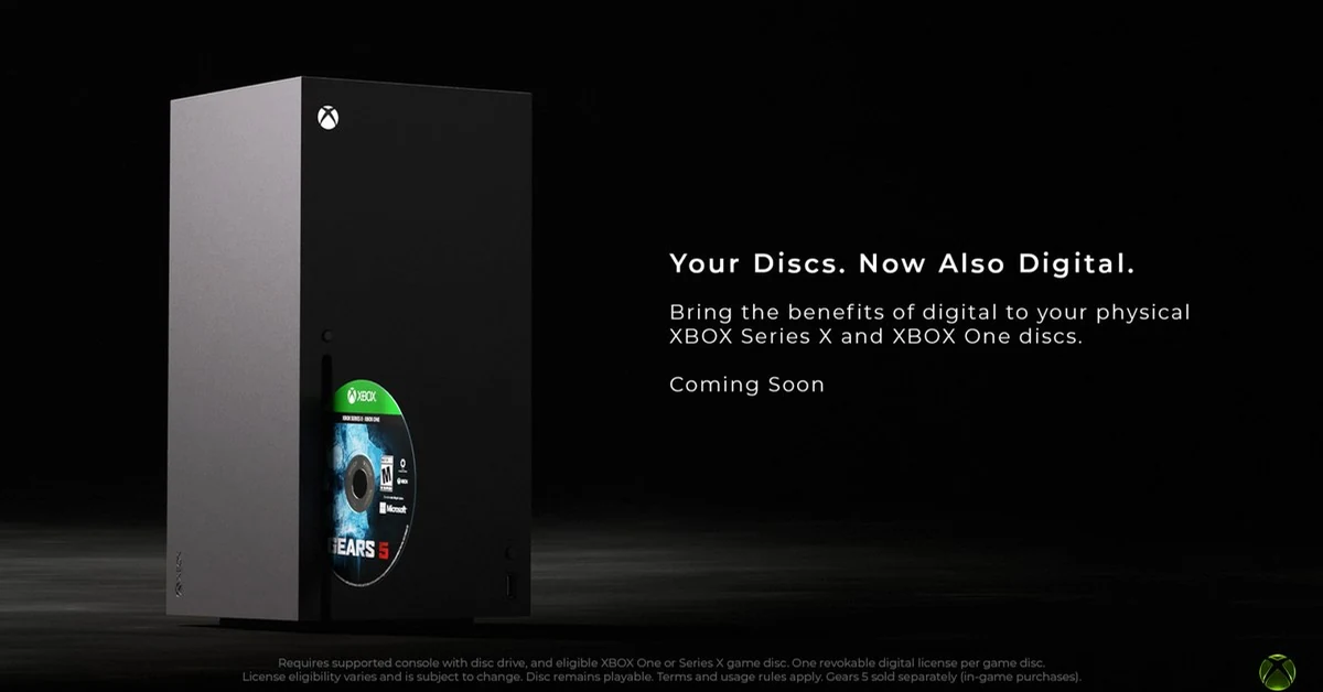 Disco de jogo Xbox Series X e consola para funcionalidade de licença digital