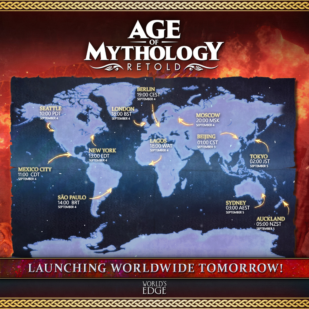 Horário de Lançamento de Age of Mythology Retold