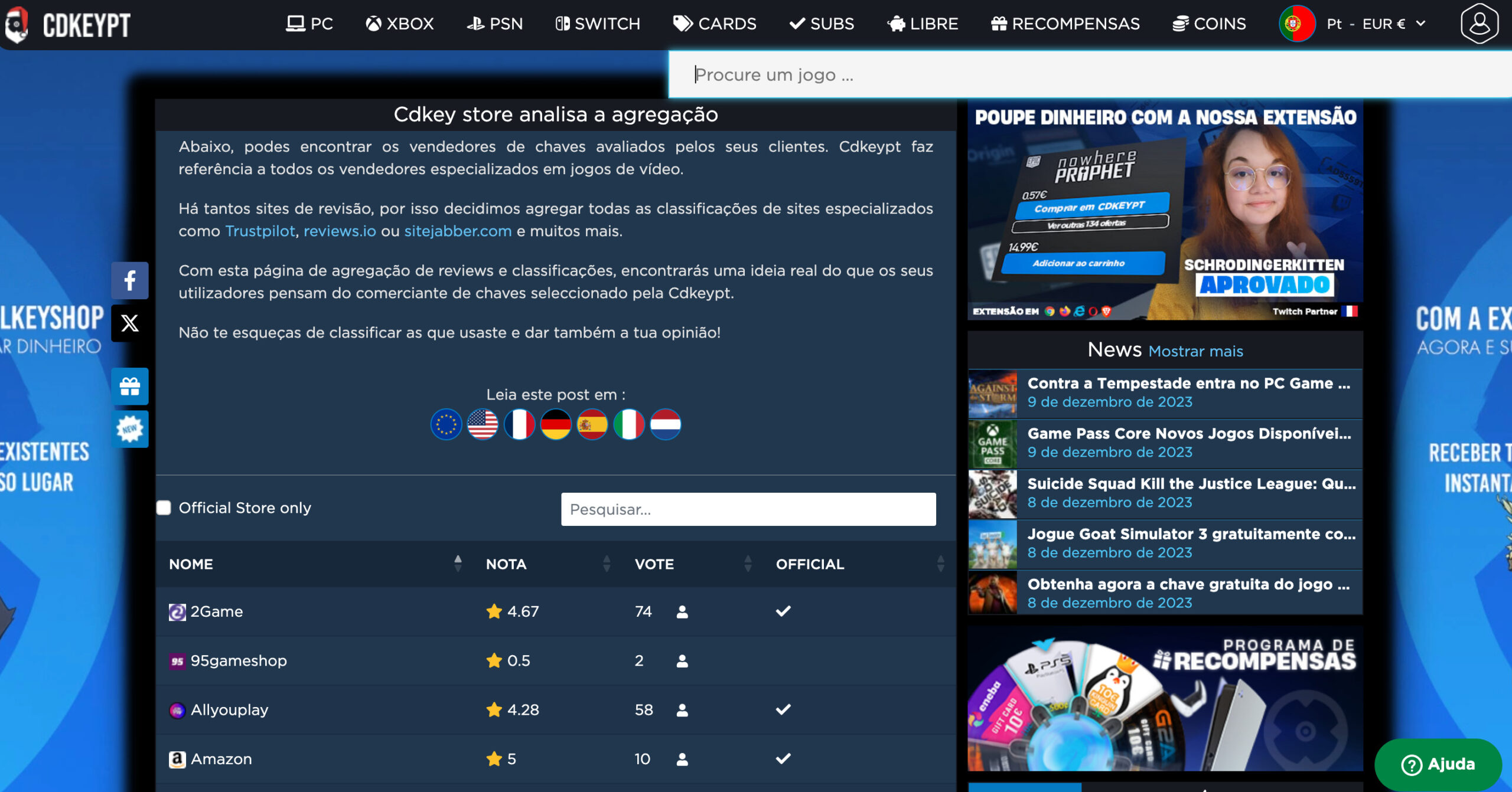 CD Key store reviews