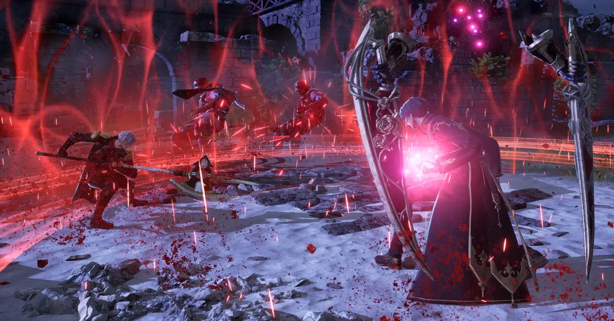 Sistema de combate cooperativo em Code Vein II a mostrar habilidades de código de sangue