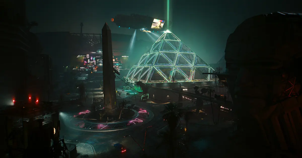 Captura de ecrã da jogabilidade de Cyberpunk 2077 Phantom Liberty em Dogtown