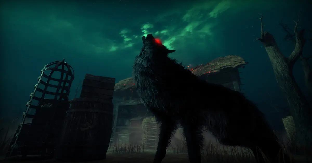 A forma de Lobo de Dracula a rastrear um sobrevivente em Dead by Daylight