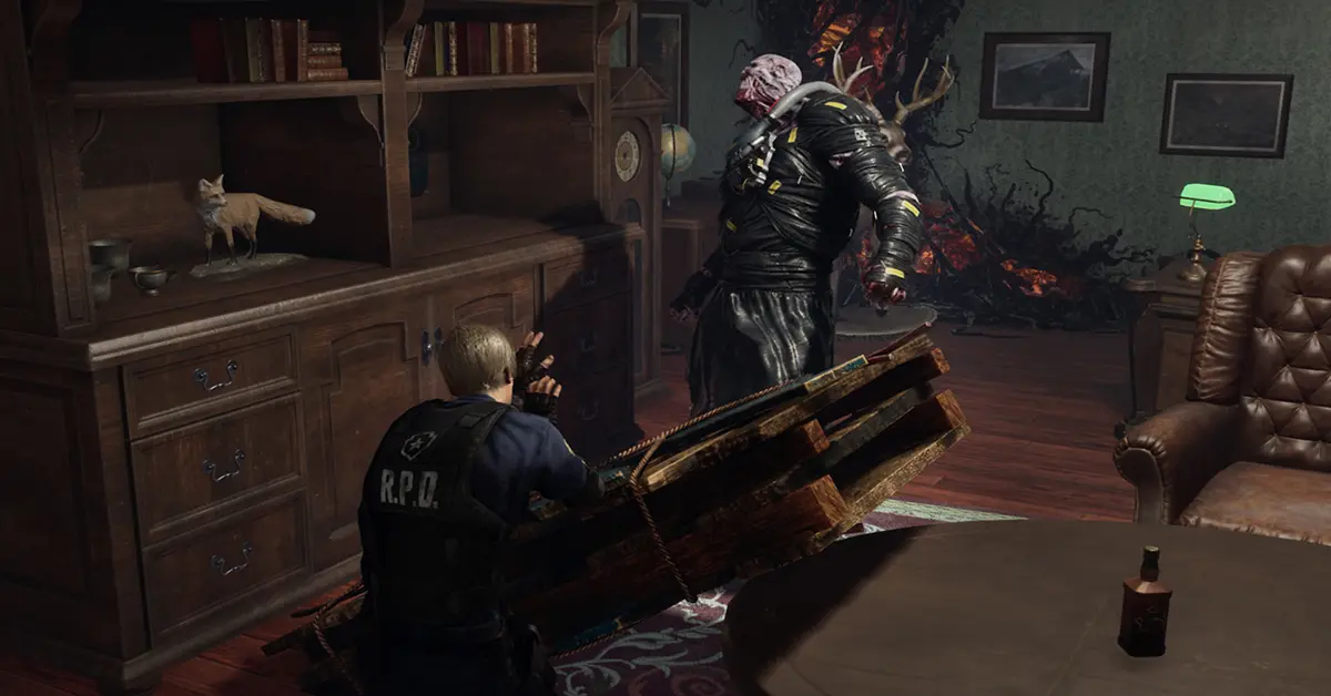 Leon S. Kennedy e Nemesis a enfrentarem-se em Dead by Daylight