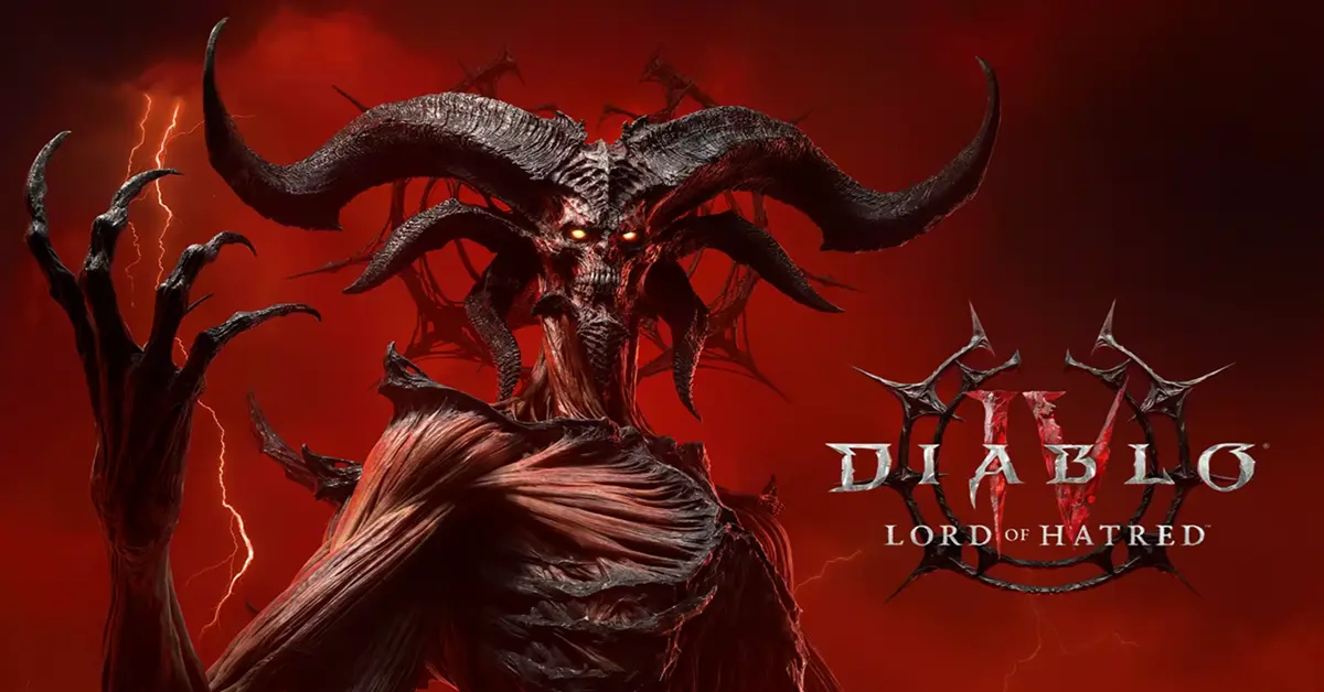 Arte principal da expansão Diablo IV Lord of Hatred com Mephisto.
