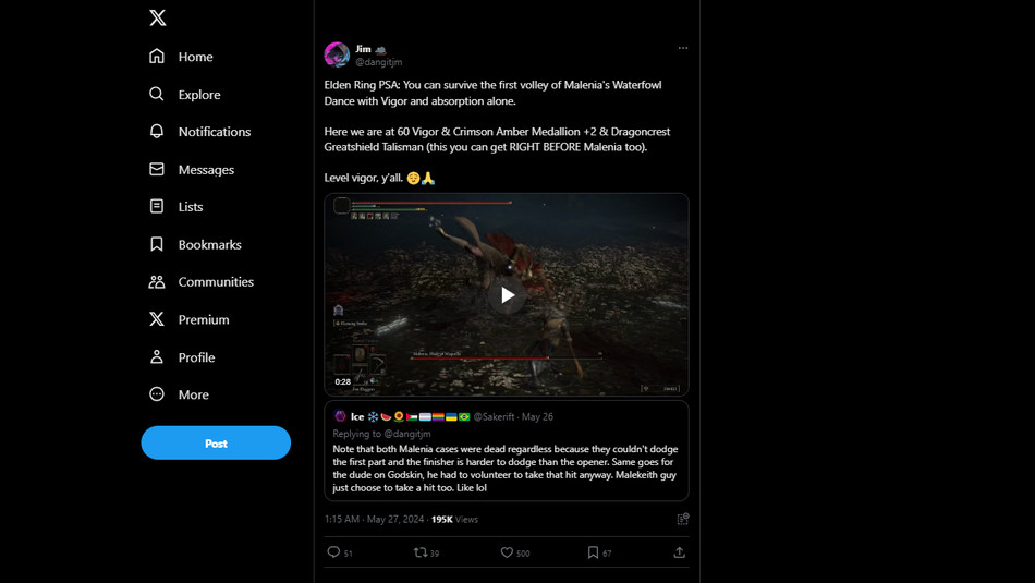 tweet de @dangitjm sobre a importância do Vigor