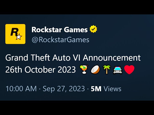 GTA 6: Rockstar anuncia data de lançamento do trailer