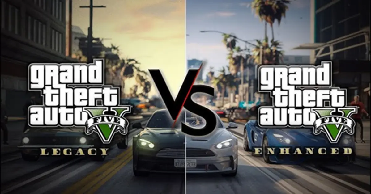 Comparação gráfica de Grand Theft Auto V Enhanced Edition no PC