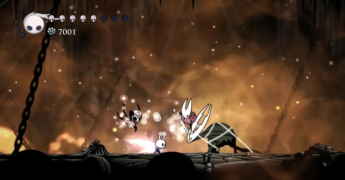 Hollow Knight combate contra boss Hornet