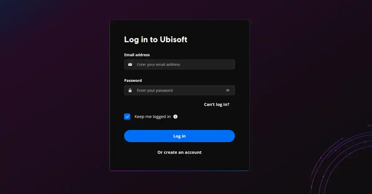 Faça login na Ubisoft