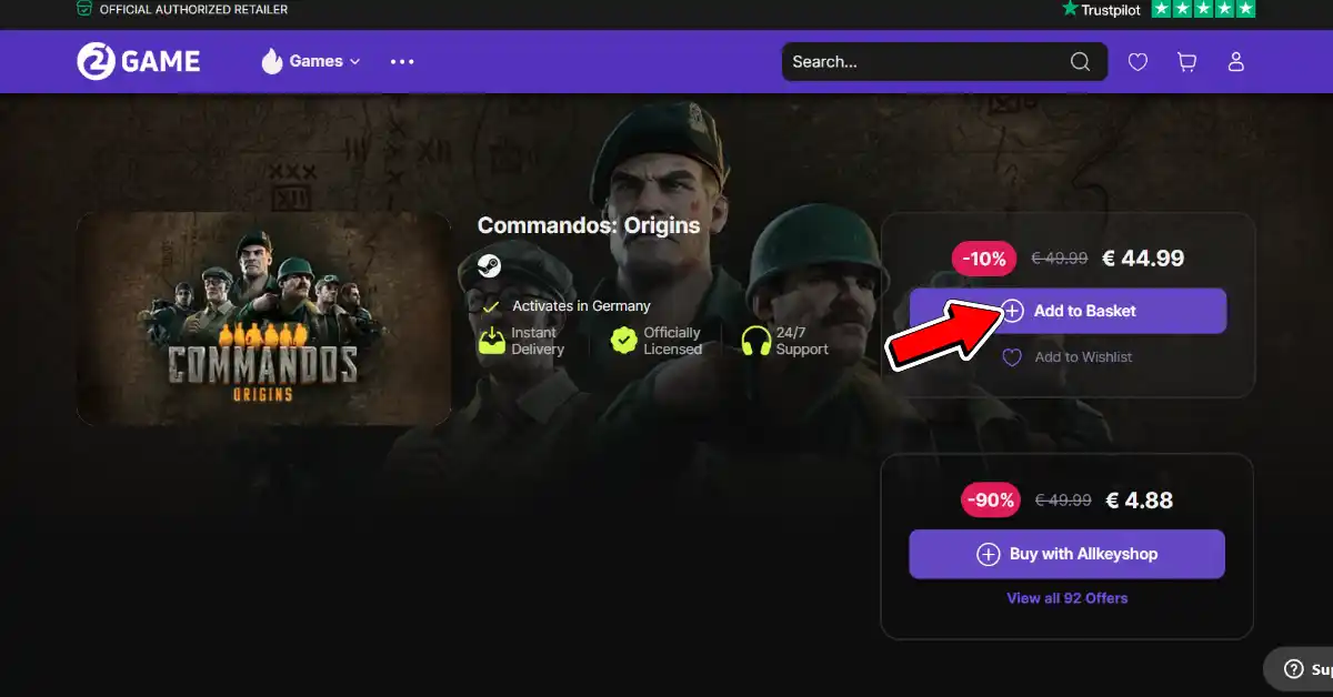 2Game Adicionar ao Carrinho
