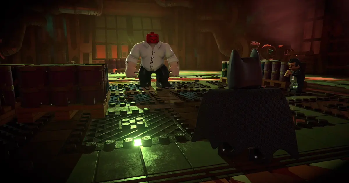 Batman a executar um contra-ataque a um bandido de rua em LEGO Batman Legacy of the Dark Knight