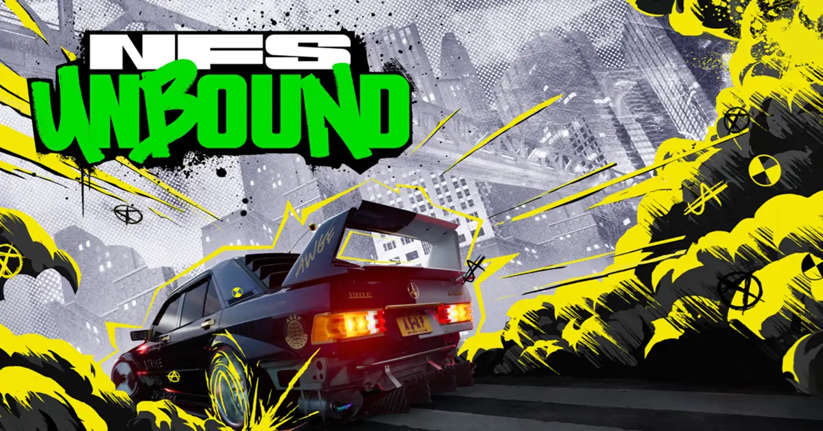 Cena de corridas de rua em néon com carros tunados no Need for Speed Unbound