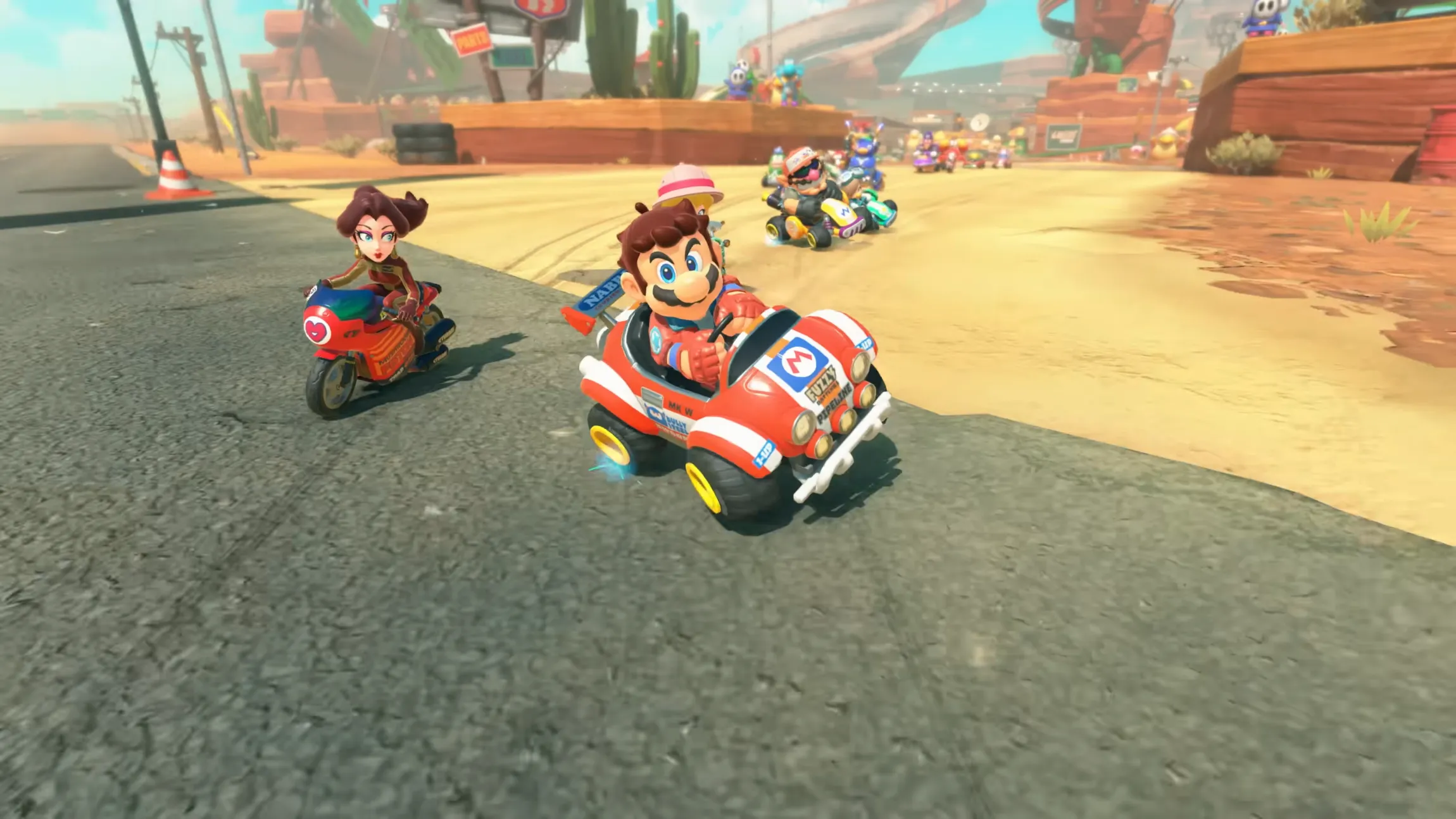 Mario a fazer drift no seu kart