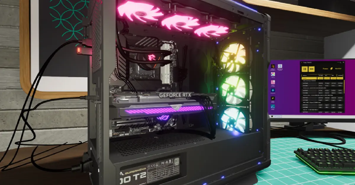 A instalar uma placa gráfica de topo e a gerir os cabos no PC Building Simulator 2