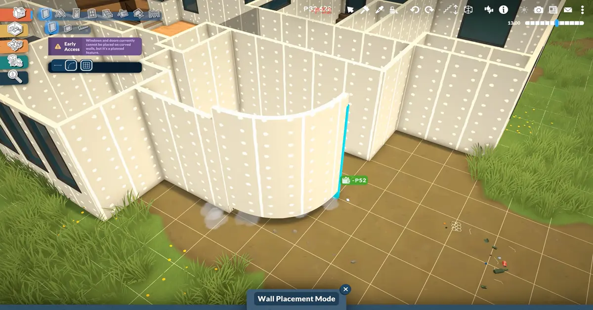 Ferramentas de construção de casas sem grelha de Paralives em ação