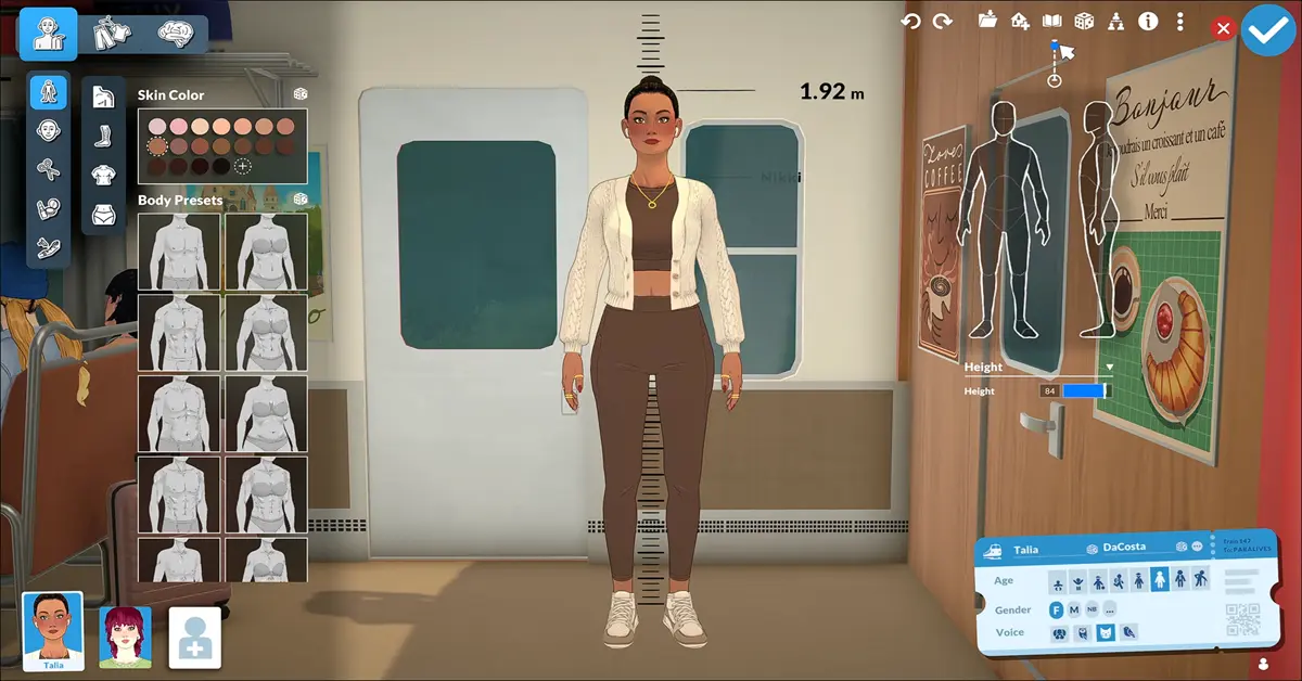 O avançado criador de personagens Paramaker e a interface de construção sem grelha em Paralives