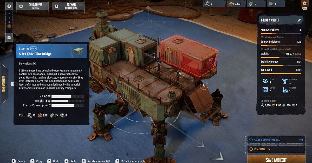 <em>Os jogadores devem recolher recursos durante as incursões de extração para melhorar a armadura e o armamento do seu Trampler.</em>