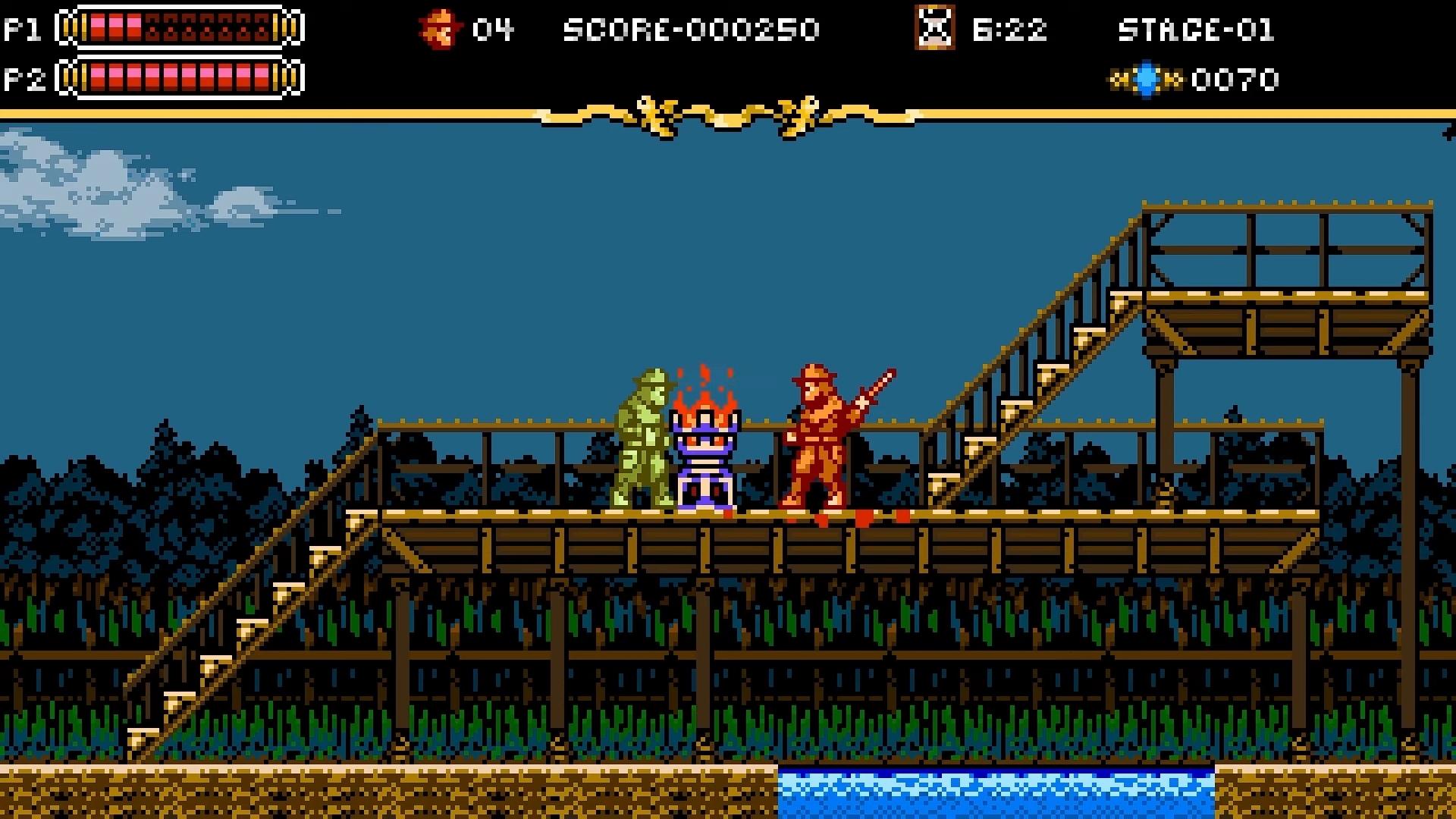 O modo cooperativo para dois jogadores traz uma dinâmica de colaboração a esta implacável campanha de 21 níveis.