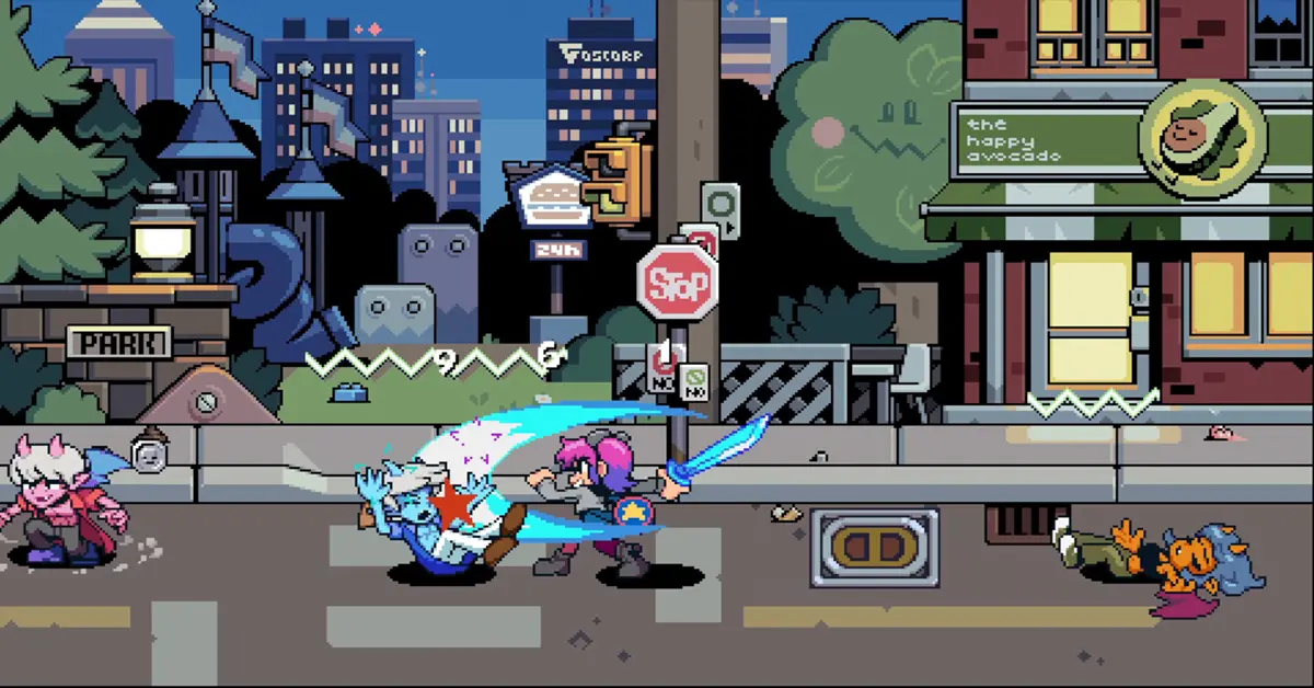 Personagens de Scott Pilgrim EX a lutar contra novos inimigos vegans nas ruas de Toronto