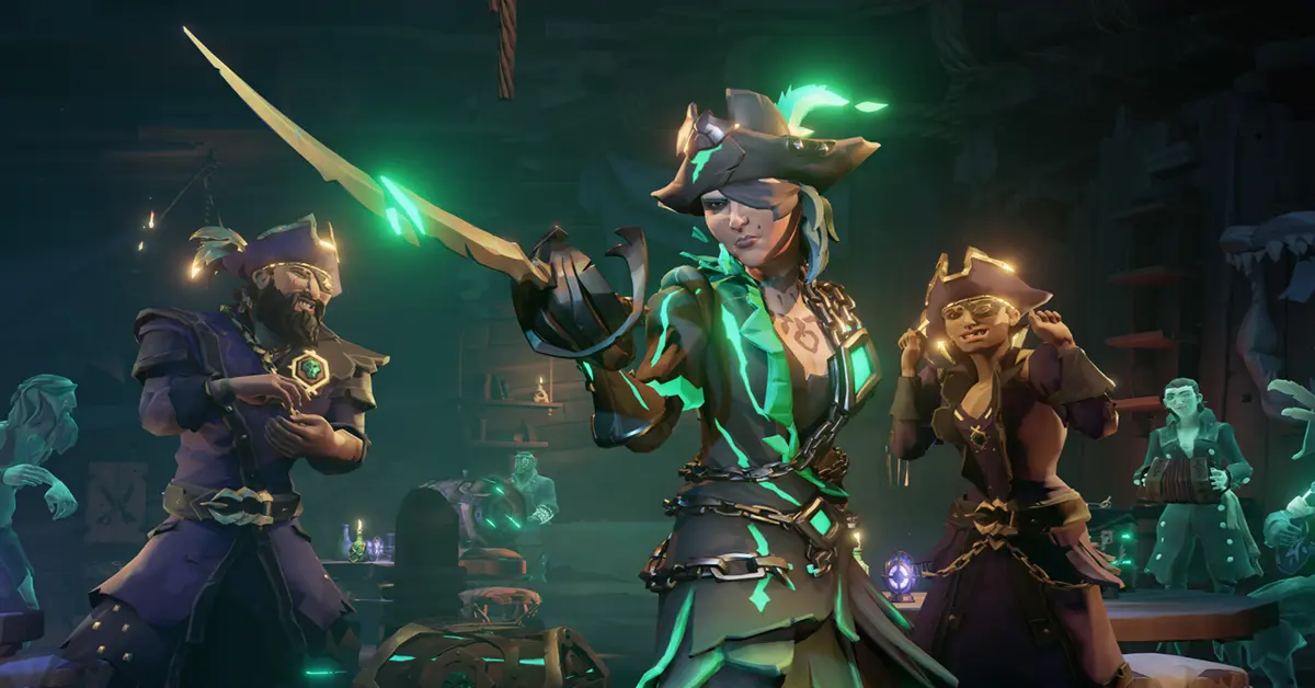 Tripulação pirata ouro São Patrício Sea of Thieves