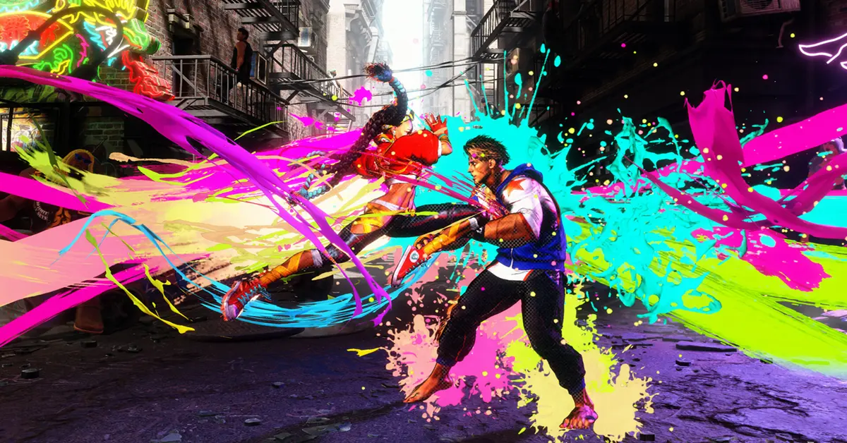 Jogabilidade de Street Fighter 6 mostrando um contra-ataque Drive Impact contra um oponente