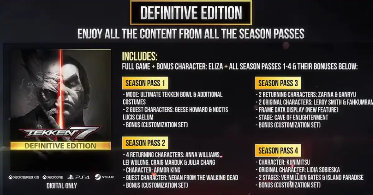 TEKKEN 7 Pacote Definitivo + Todos os Season Pass – Melhor Oferta de Chaves de Sempre