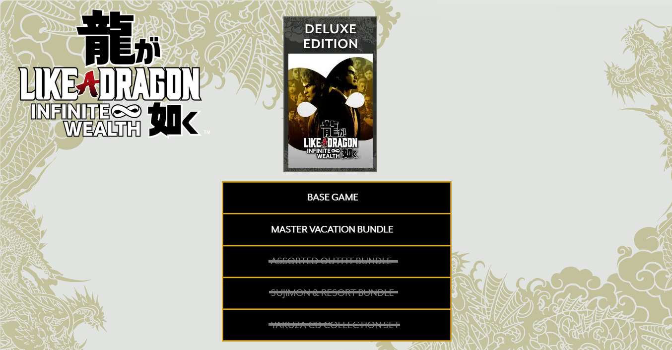 Yakuza Like a Dragon: Infinite Wealth Edição Deluxe