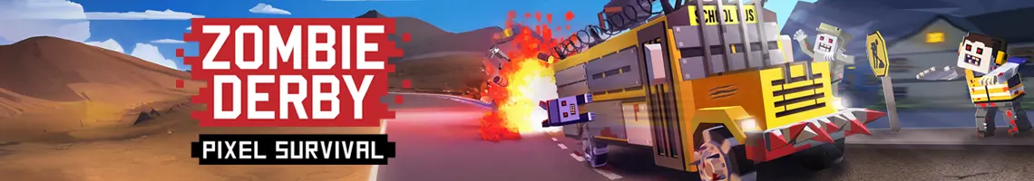 PARE O APOCALIPSE ZOMBIE NO ESTILO MINECRAFT EM ZOMBIE DERBY PIXEL SURVIVAL