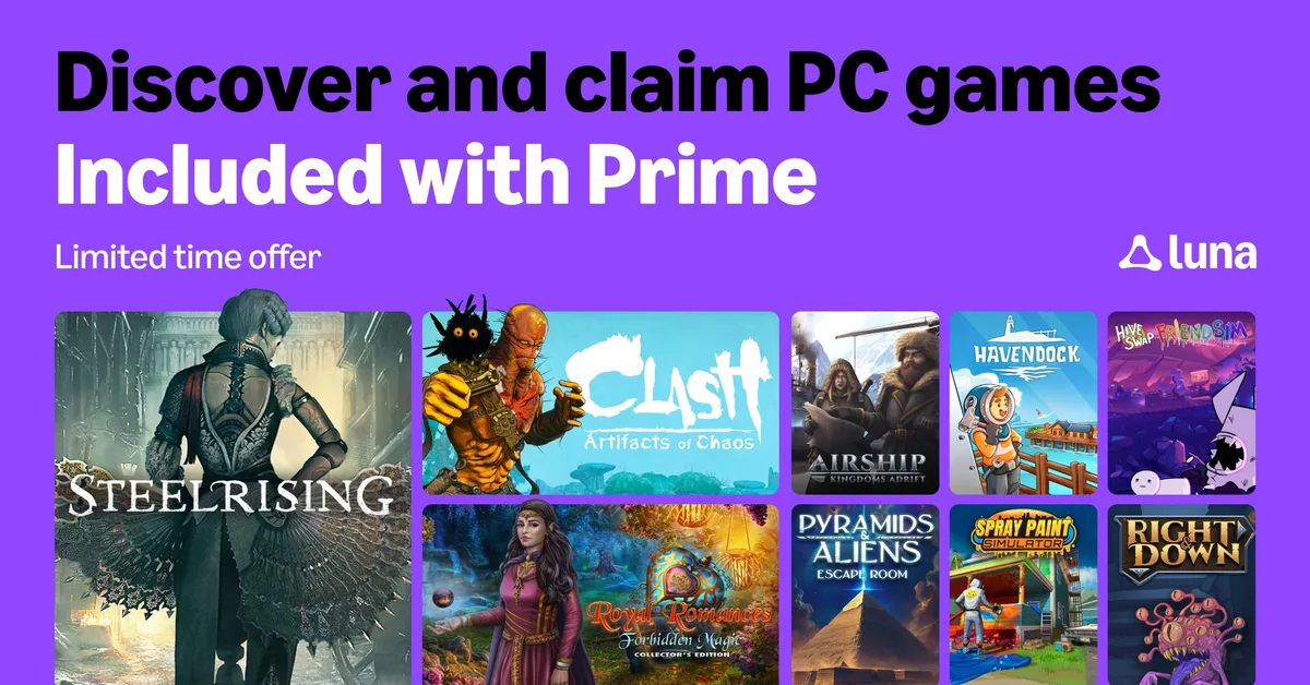 Amazon Prime Free PC Games August 2026