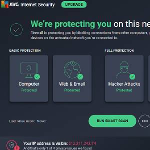 AVG Internet Security 2022 - Painel de controlo