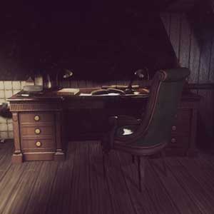 Mesa de escritório da vítima