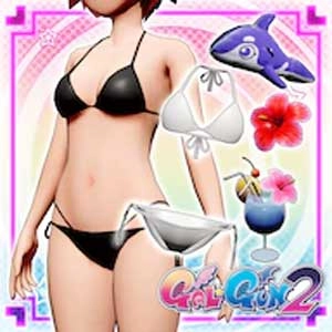 Gal Gun 2 Black & White Bikini Set Switch