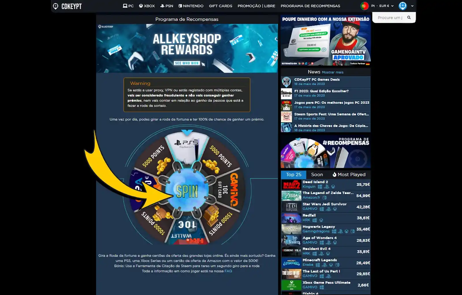 Roda da Fortuna Cdkeypt