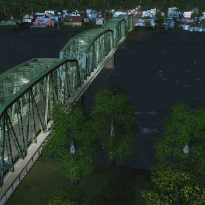 Cities Skylines Content Creator Pack Bridges & Piers Ponte Treliça de Duas Faixas Americana