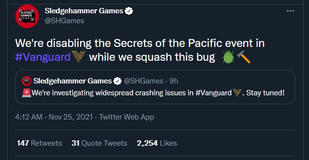 cod vanguard secrets of the pacific bug