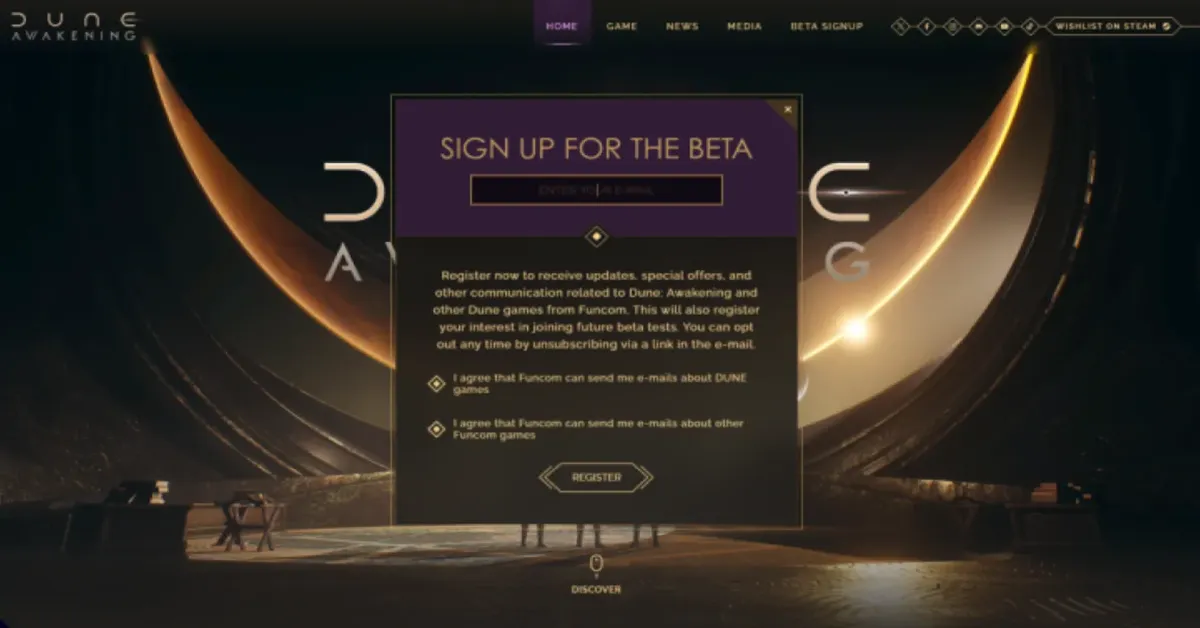 Dune Awakening Beta Sign up