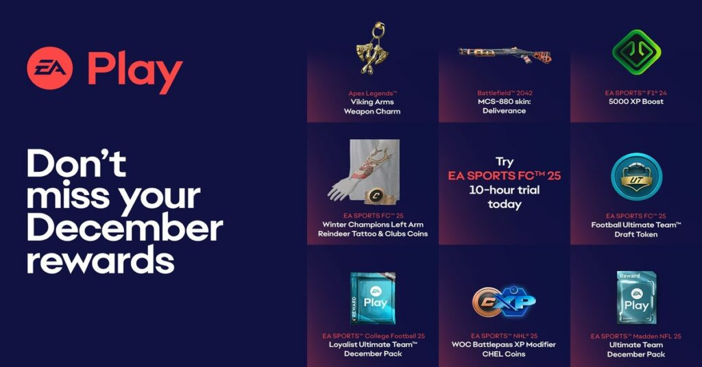EA Play Rewards December