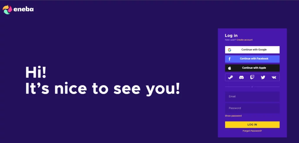 Resgatar cartão-presente ENEBA