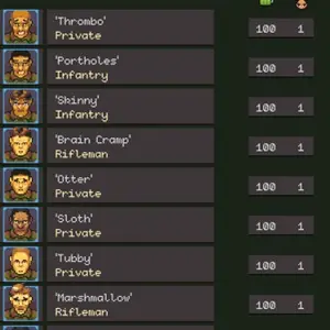 Full Metal Sergeant 2 - Lista de Jogadores