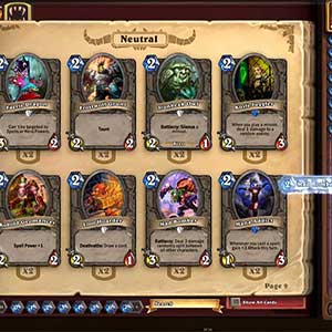 Hearthstone Heroes of Warcraft Deck of Cards Heroes Selection