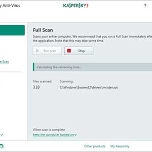 Kaspersky Anti-Virus Digitalização