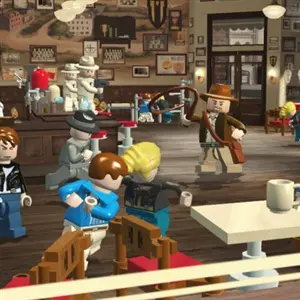 LEGO Indiana Jones 2: The Adventure Continues - Cena do Arnie’s Diner em O Reino da Caveira de Cristal