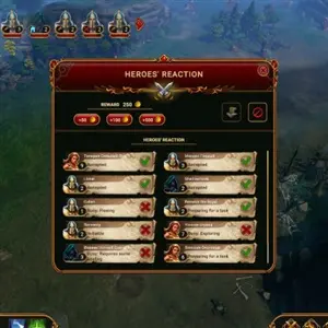 Lessaria: Fantasy Kingdom Sim - Reação dos Heróis