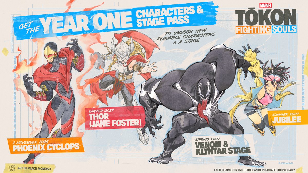 Passe do Ano 1 de Marvel Tokon adiciona quatro lutadores e novas poses ao elenco base