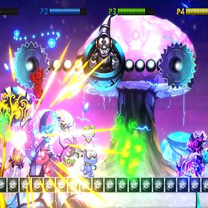 dispara bolas de energia em uma onda