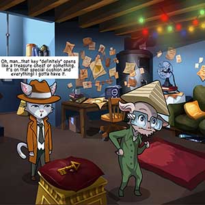 Nine Noir Lives - Detective Cuddles a fazer uma inferência