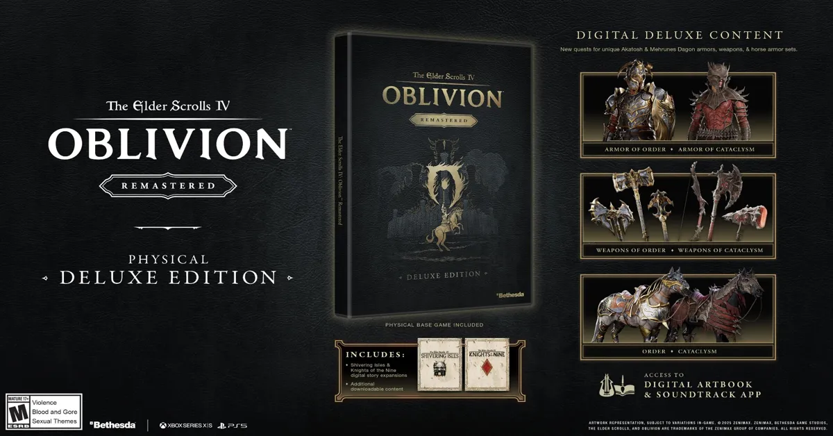 Tamanho da edição física de Oblivion Remastered