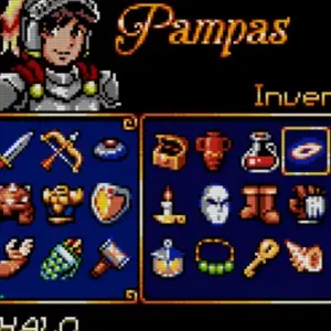Pampas & Selene: The Maze of Demons – Inventário