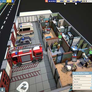 Rescue HQ The Tycoon Interface de jogabilidade